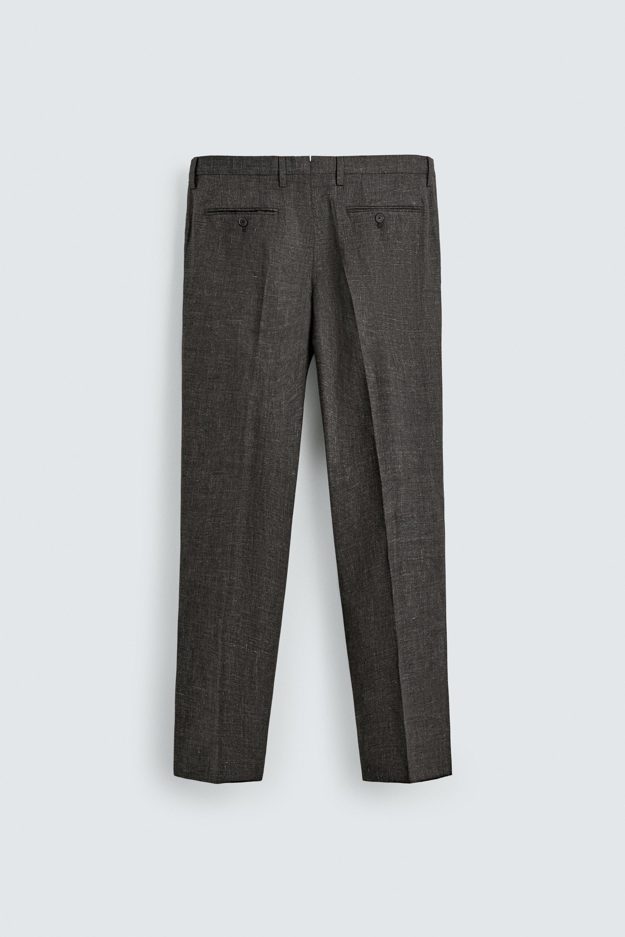 REGULAR FIT STRUCTURED SUIT PANTS